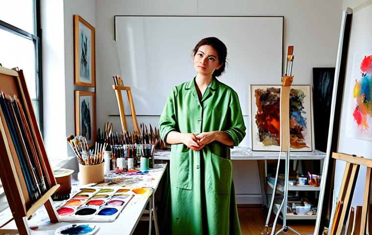 지적재산권과 산업재산권의 차이점 - **

"A professional artist in a brightly lit studio, surrounded by canvases and art supplies, fully ...